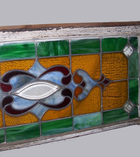 Antique Leaded Stained Glass Window – Over the Bay Style