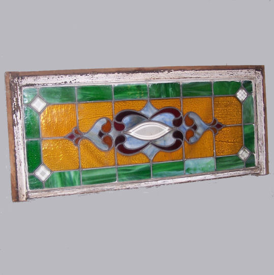 Antique Leaded Stained Glass Window – Over the Bay Style