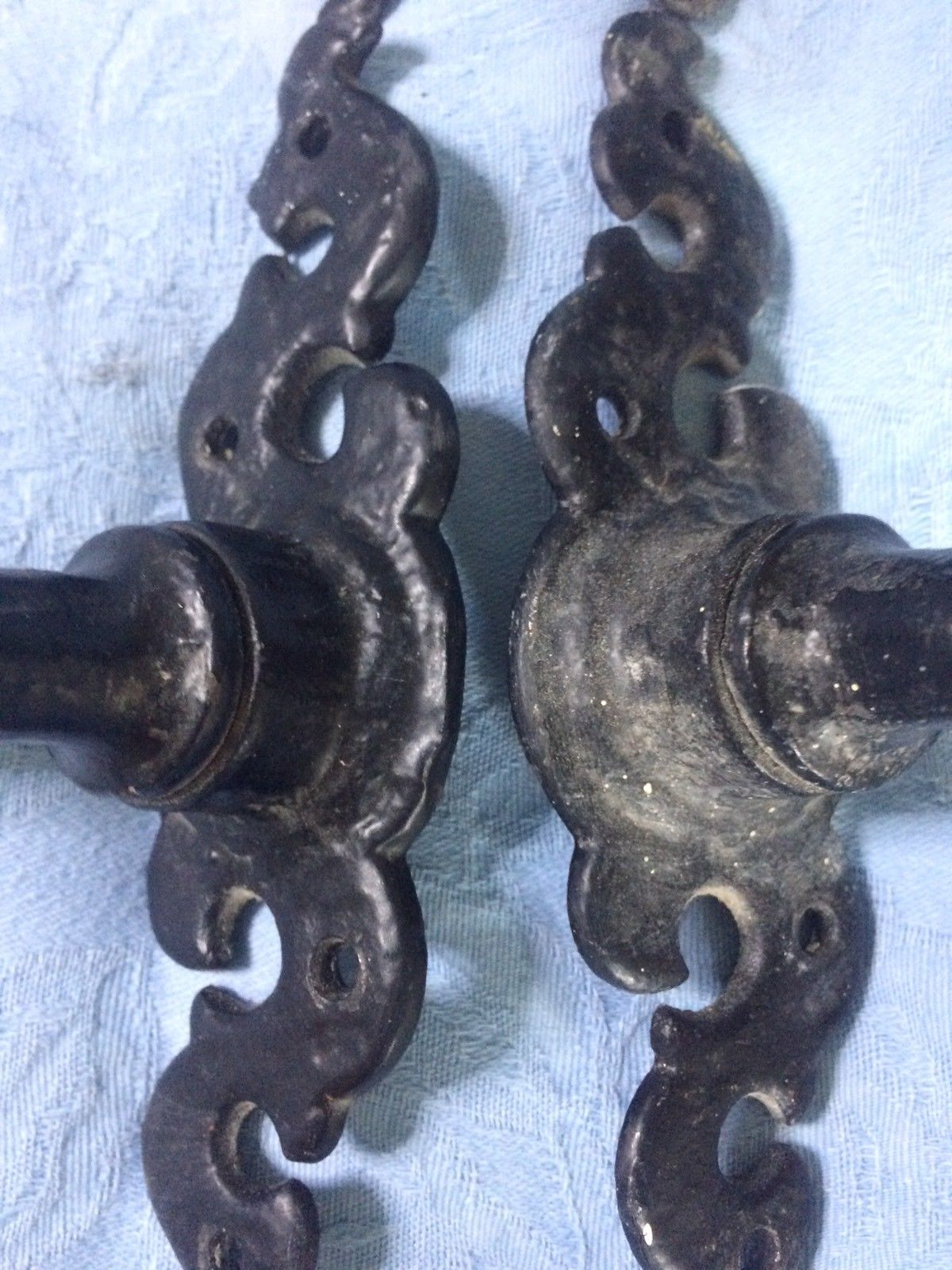 Four Matching Vintage Metal Door Handles