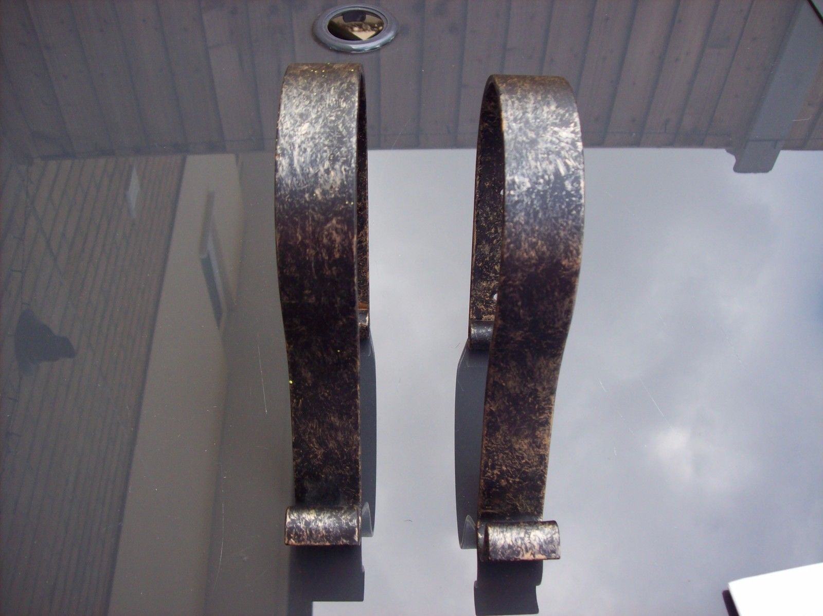 pair of metal hooks