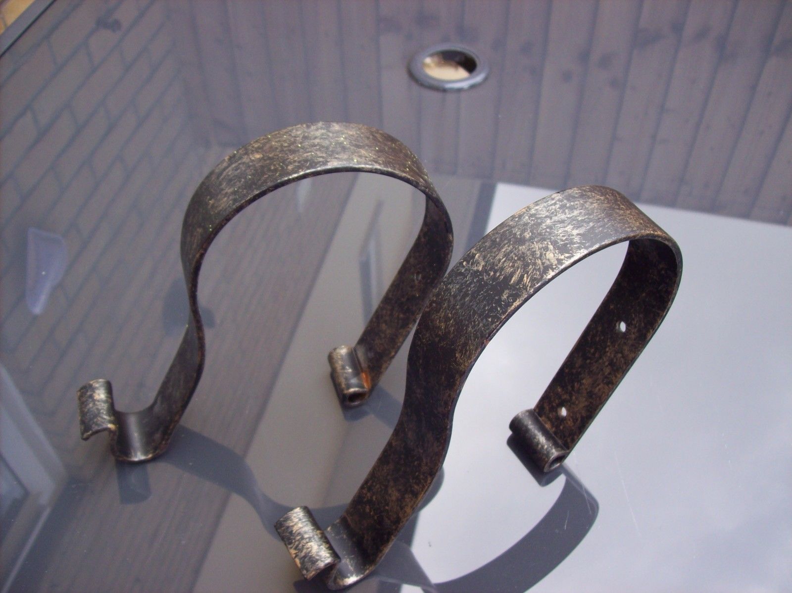 pair of metal hooks