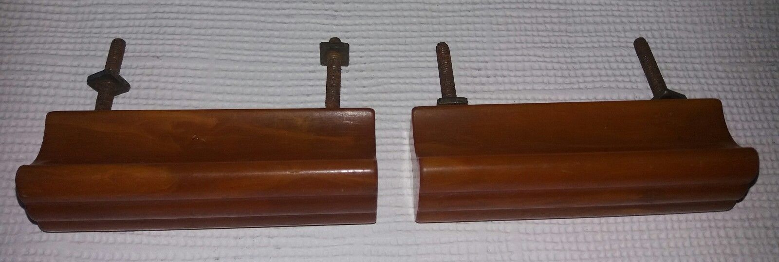 Super Pair of Amber Bakelite Phenolic Resin Amber Door Handles Art Deco Handle