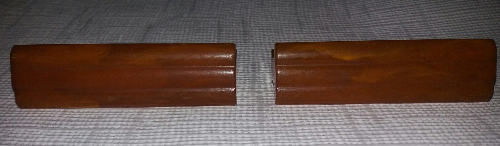 Super Pair of Amber Bakelite Phenolic Resin Amber Door Handles Art Deco Handle