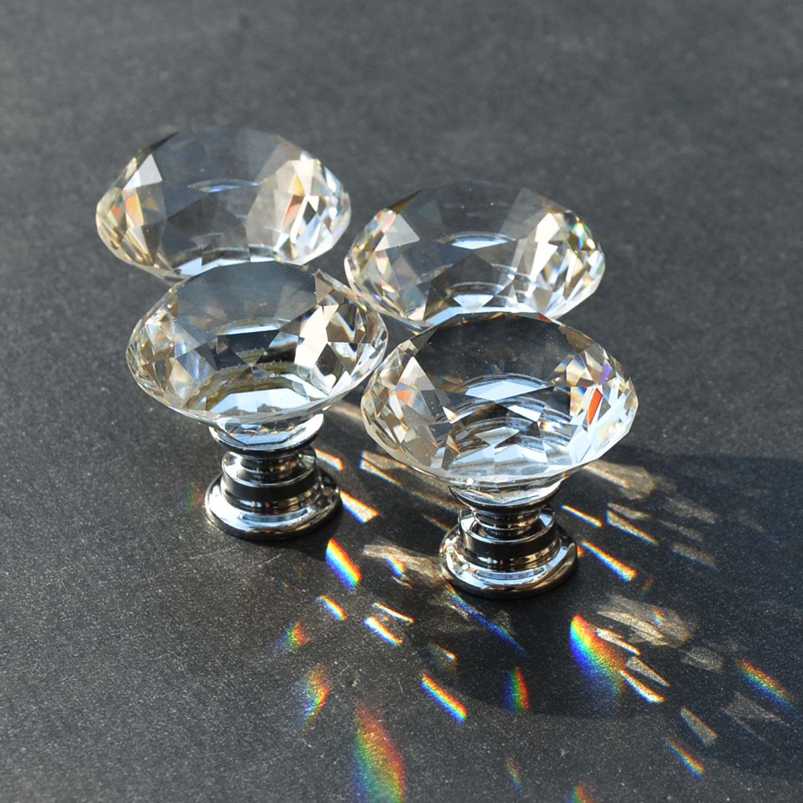 10PCS Knob alloy glass crystal sparkle cabinet drawer door pulls knobs handle
