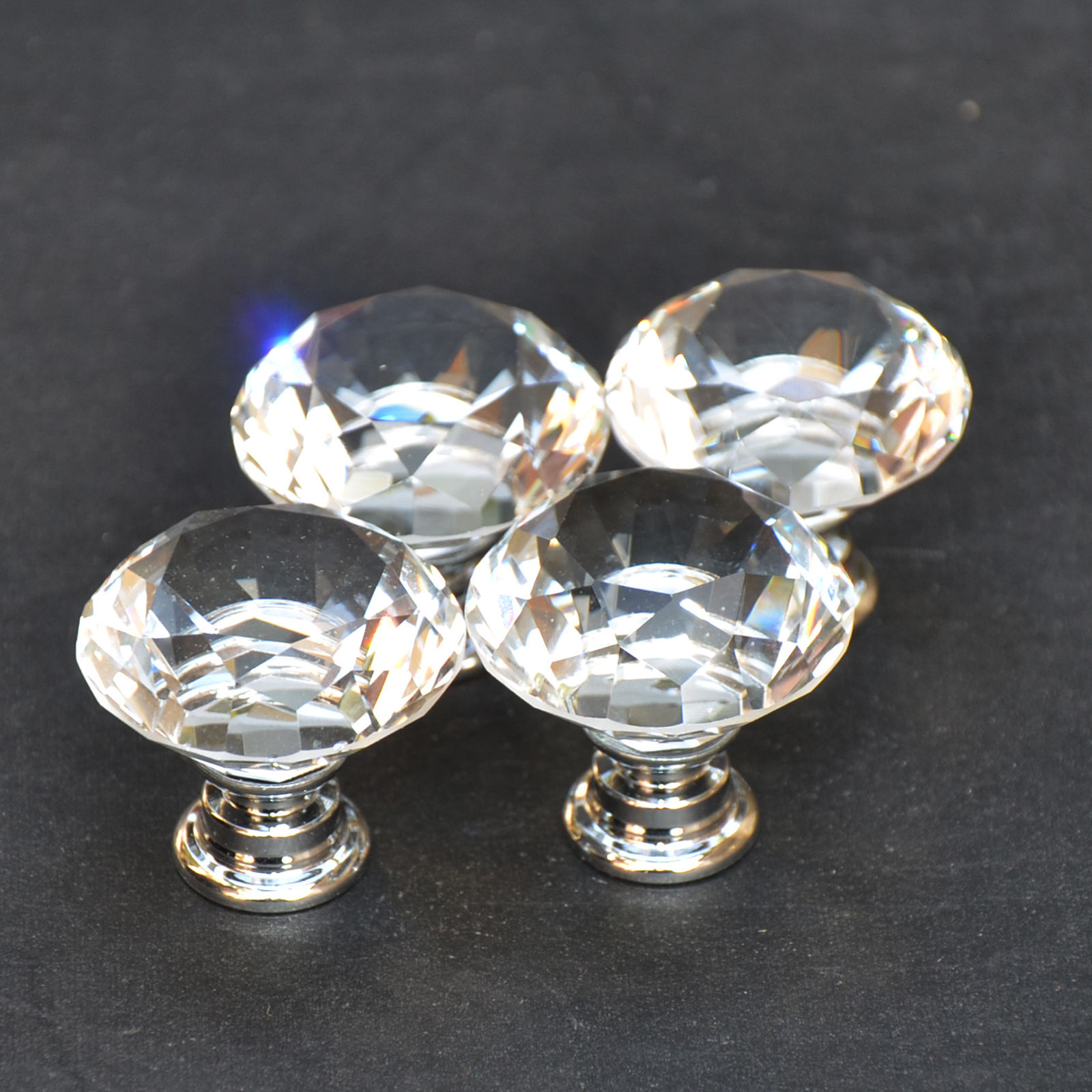 10PCS Knob alloy glass crystal sparkle cabinet drawer door pulls knobs handle