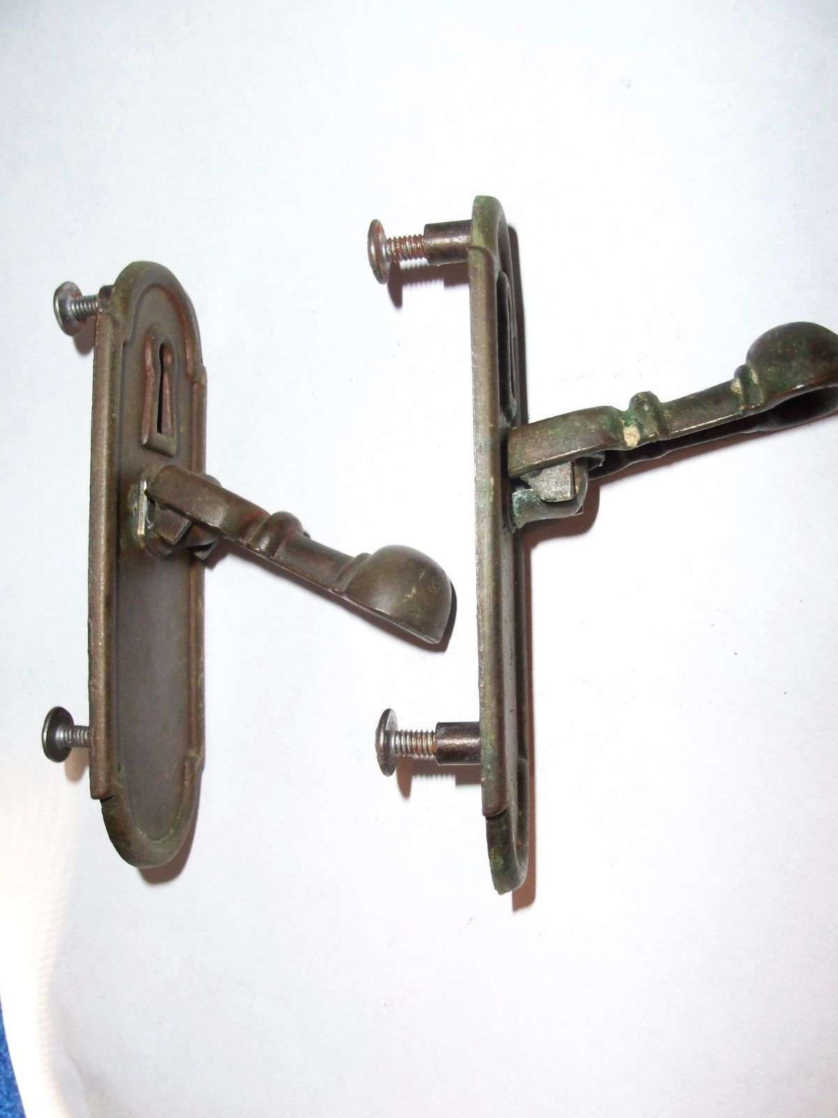 2 Vintage Brass Drawer Pulls Handles With Key Holes