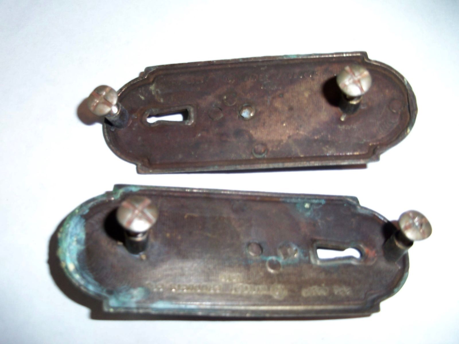 2 Vintage Brass Drawer Pulls Handles With Key Holes