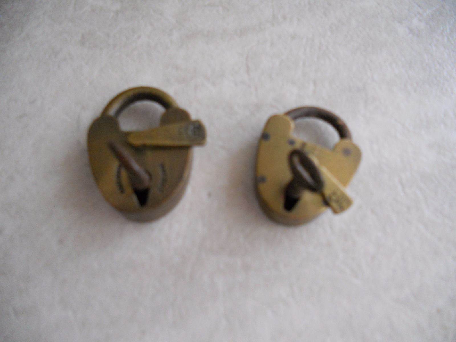 Two old vintage brass padlock lock`s with original keys
