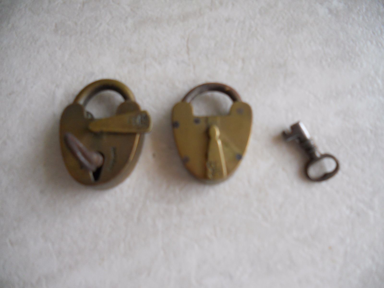 Two old vintage brass padlock lock`s with original keys