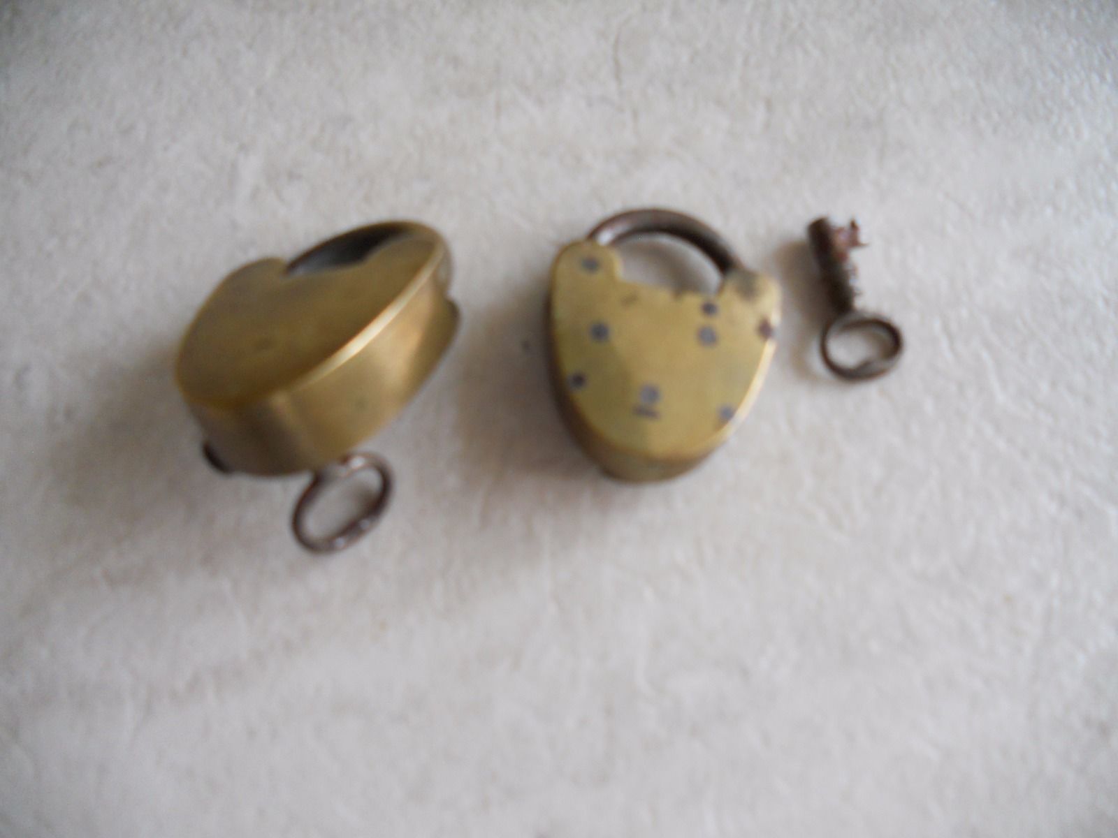 Two old vintage brass padlock lock`s with original keys