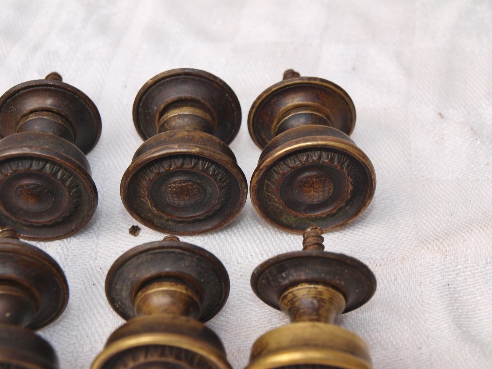 10 RECLAIMED BRASS BRASS or BRONZE DOOR DRAWER HANDLES KNOBS PULLS + BACK PLATES