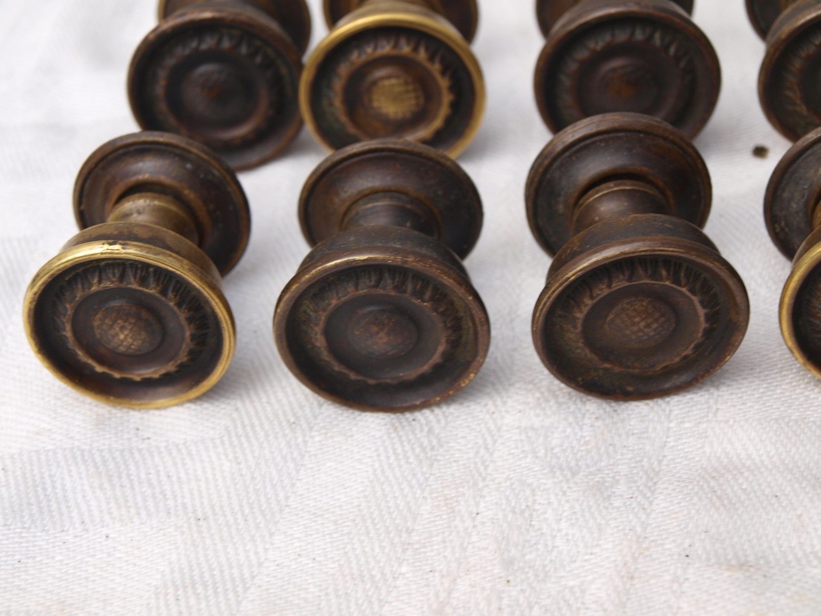 10 RECLAIMED BRASS BRASS or BRONZE DOOR DRAWER HANDLES KNOBS PULLS + BACK PLATES