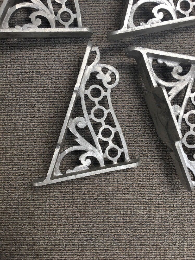 4 Vintage Aluminium Angled Wall Brackets