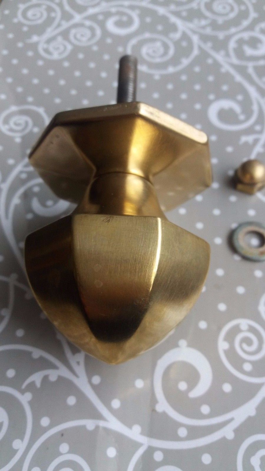 Vintage Brass Octagonal Door Pull Handle Knob