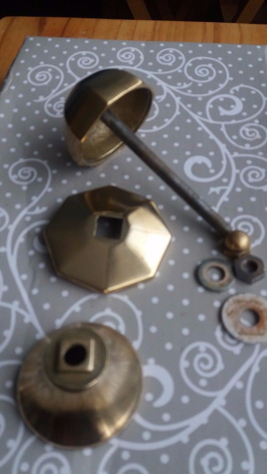 Vintage Brass Octagonal Door Pull Handle Knob