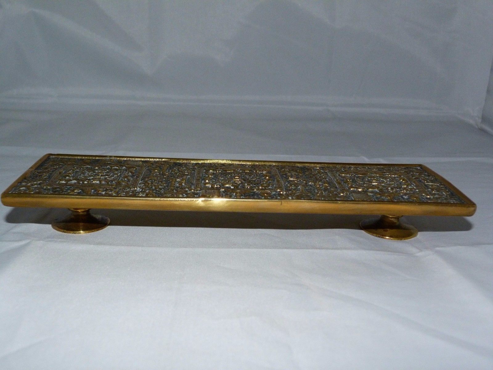 Antique/Vintage long ornate Brass Tibetan door handle, 9 3/8" x 3 3/8" (24x8cm)