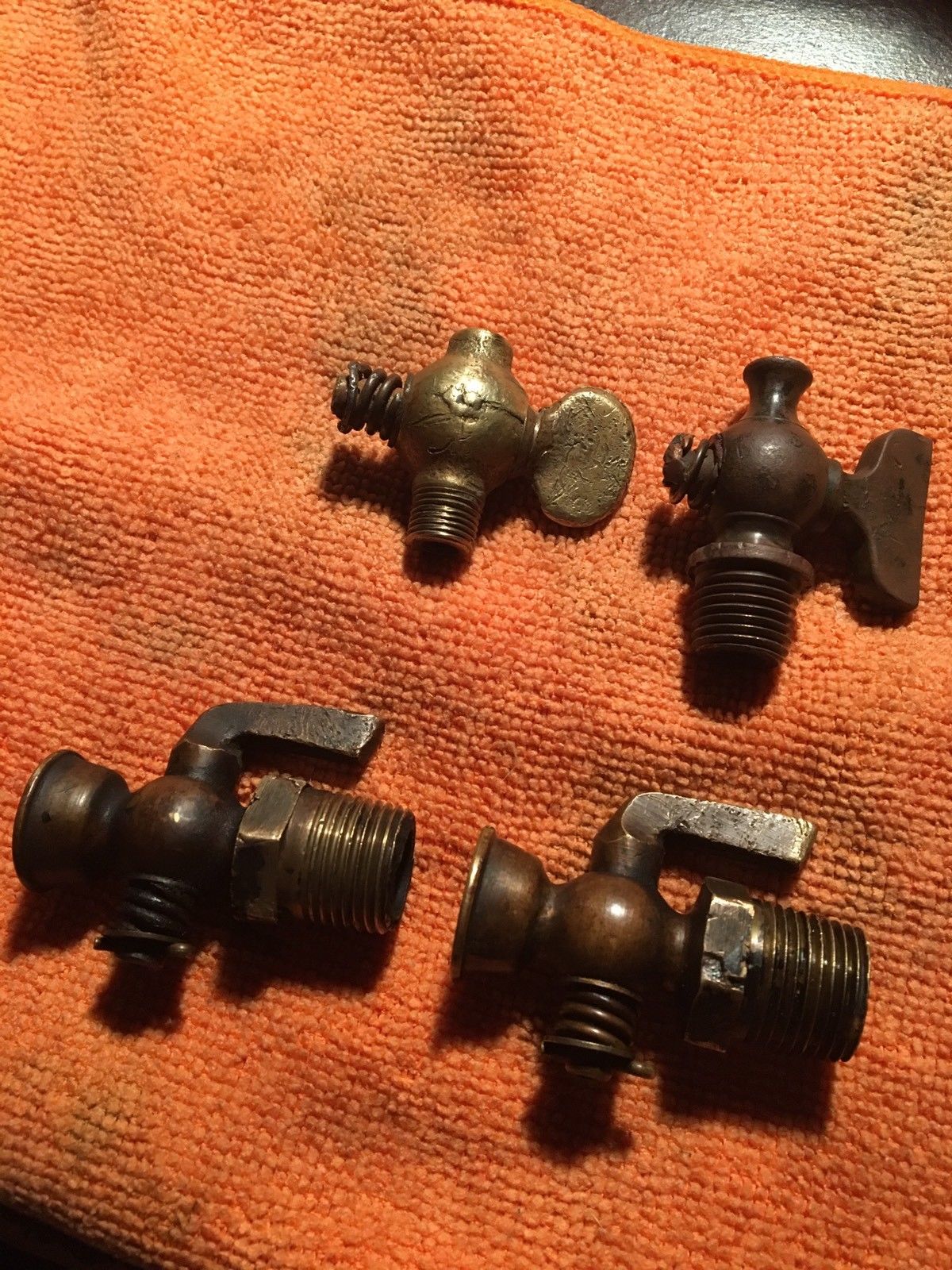 Lot Of 4 Antique/vintage Brass Water Valves