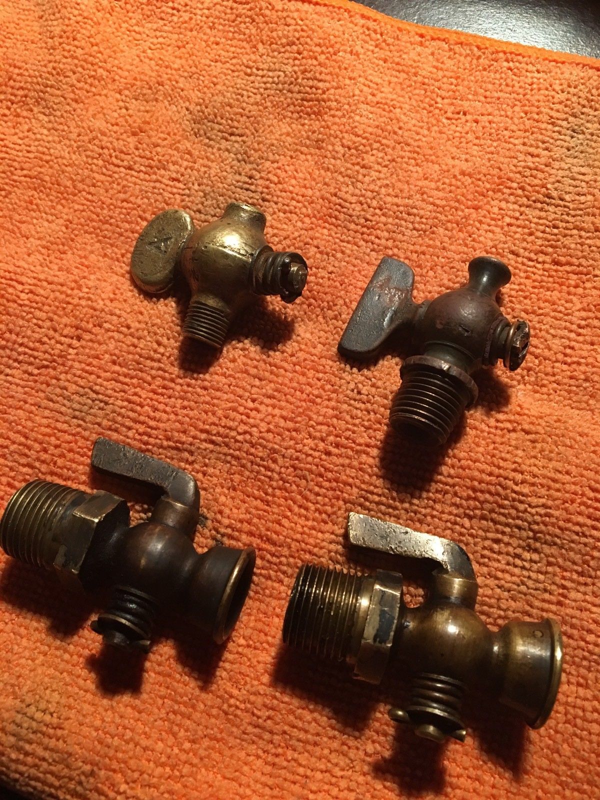 Lot Of 4 Antique/vintage Brass Water Valves