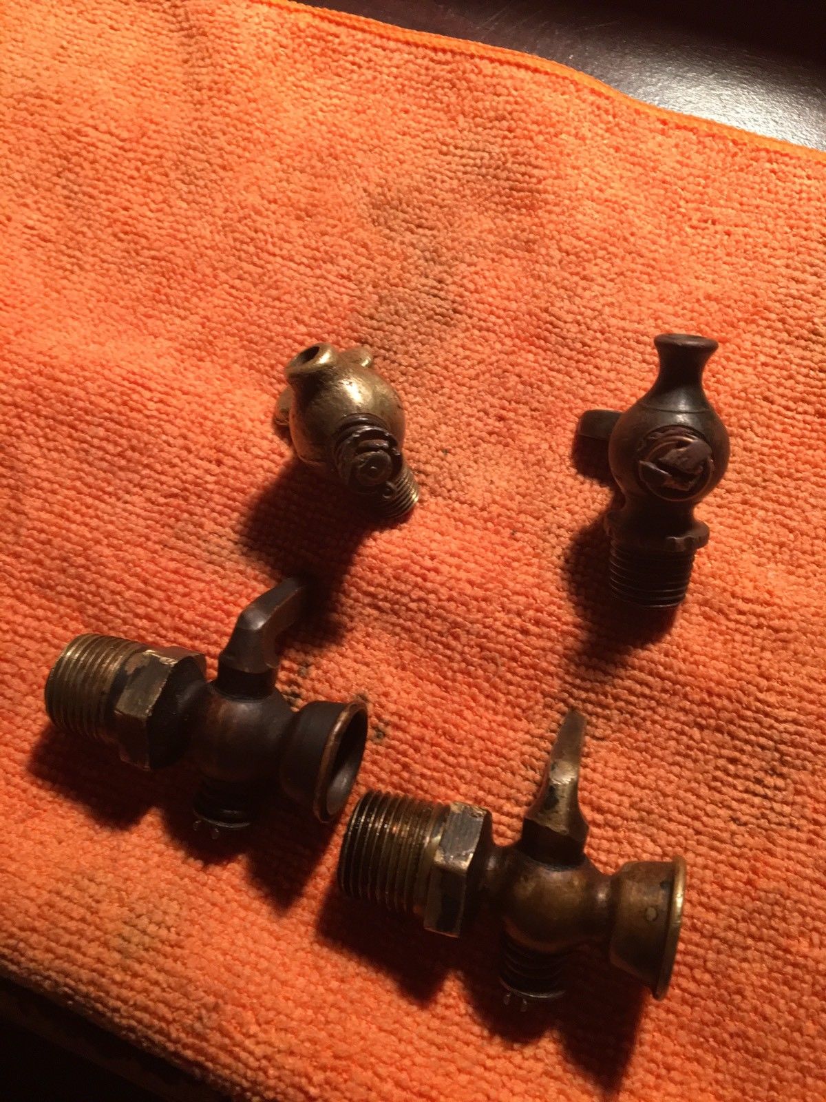 Lot Of 4 Antique/vintage Brass Water Valves