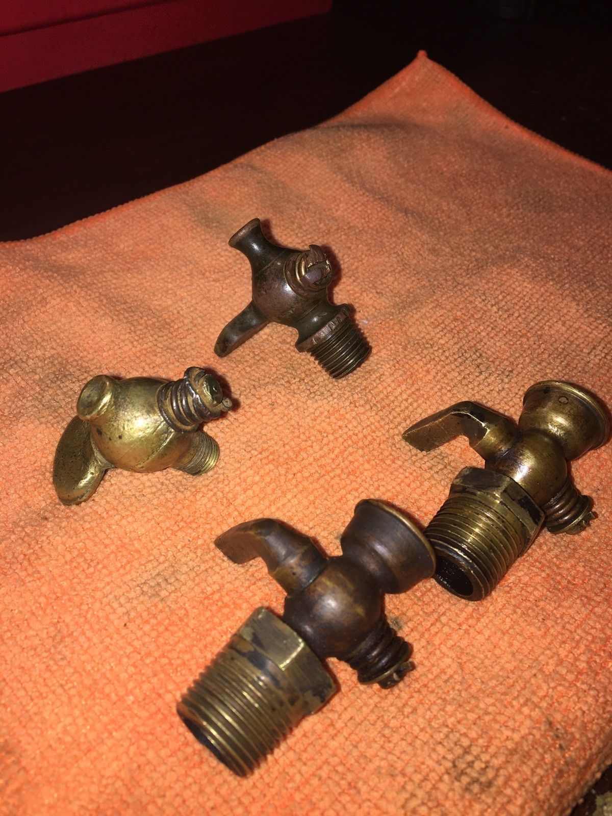 Lot Of 4 Antique/vintage Brass Water Valves