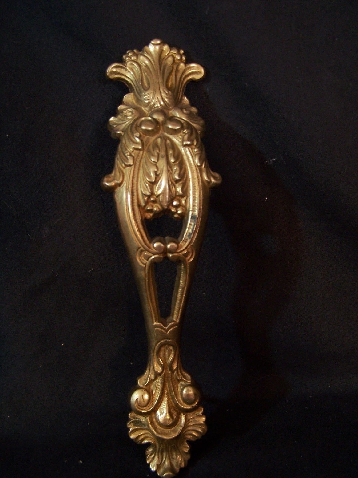 Antique Vintage Solid Brass LARGE Ornate Door Pull Handle Hardware 10"