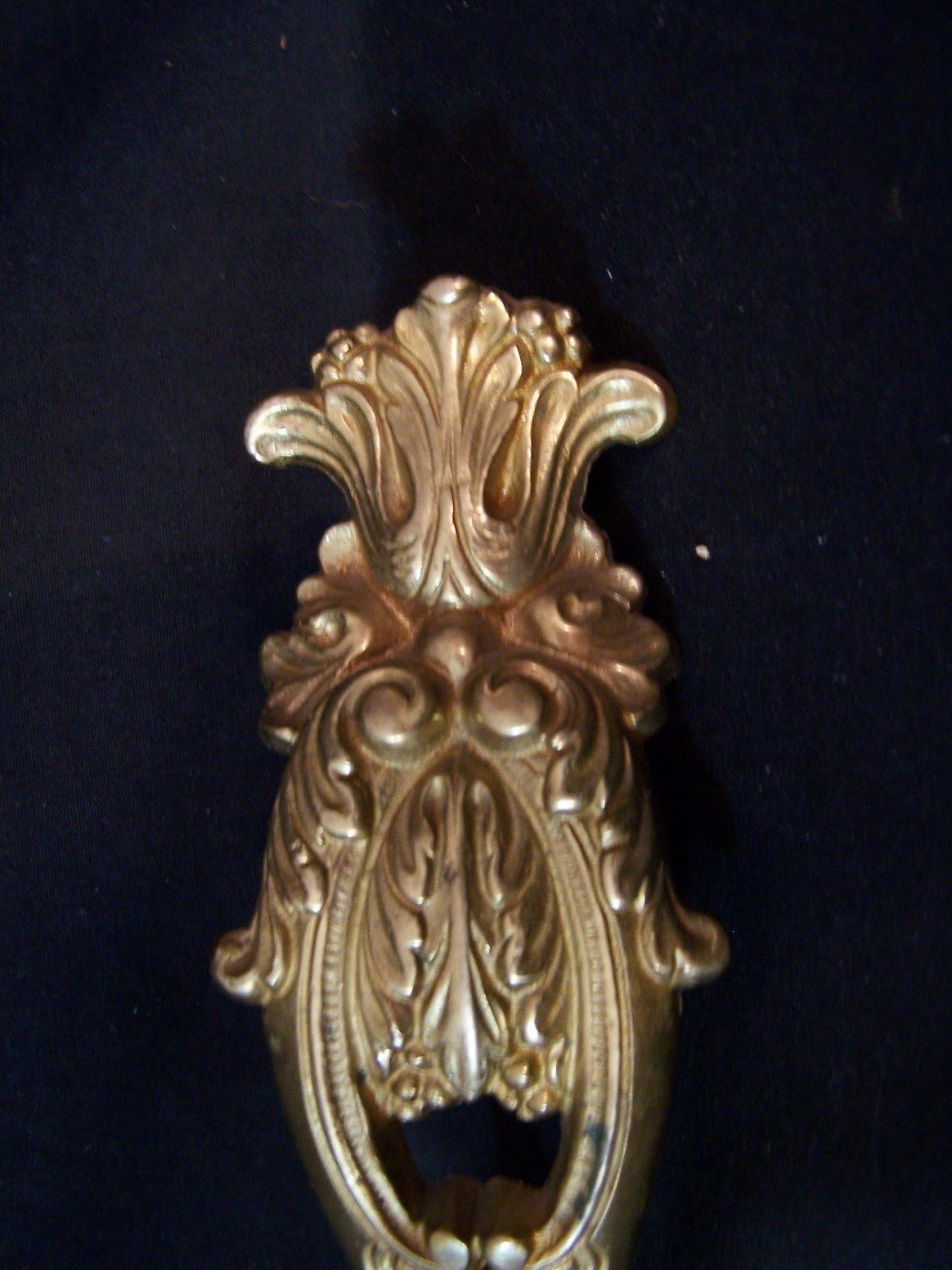 Antique Vintage Solid Brass LARGE Ornate Door Pull Handle Hardware 10"