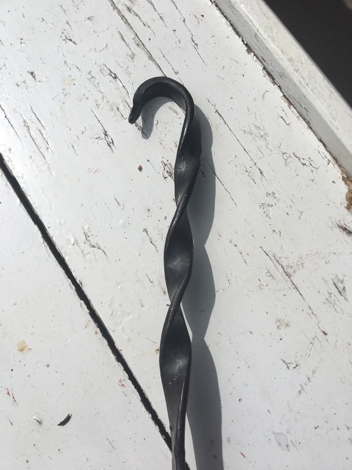 Vintage Hand Forged Wrought Iron Double Hook