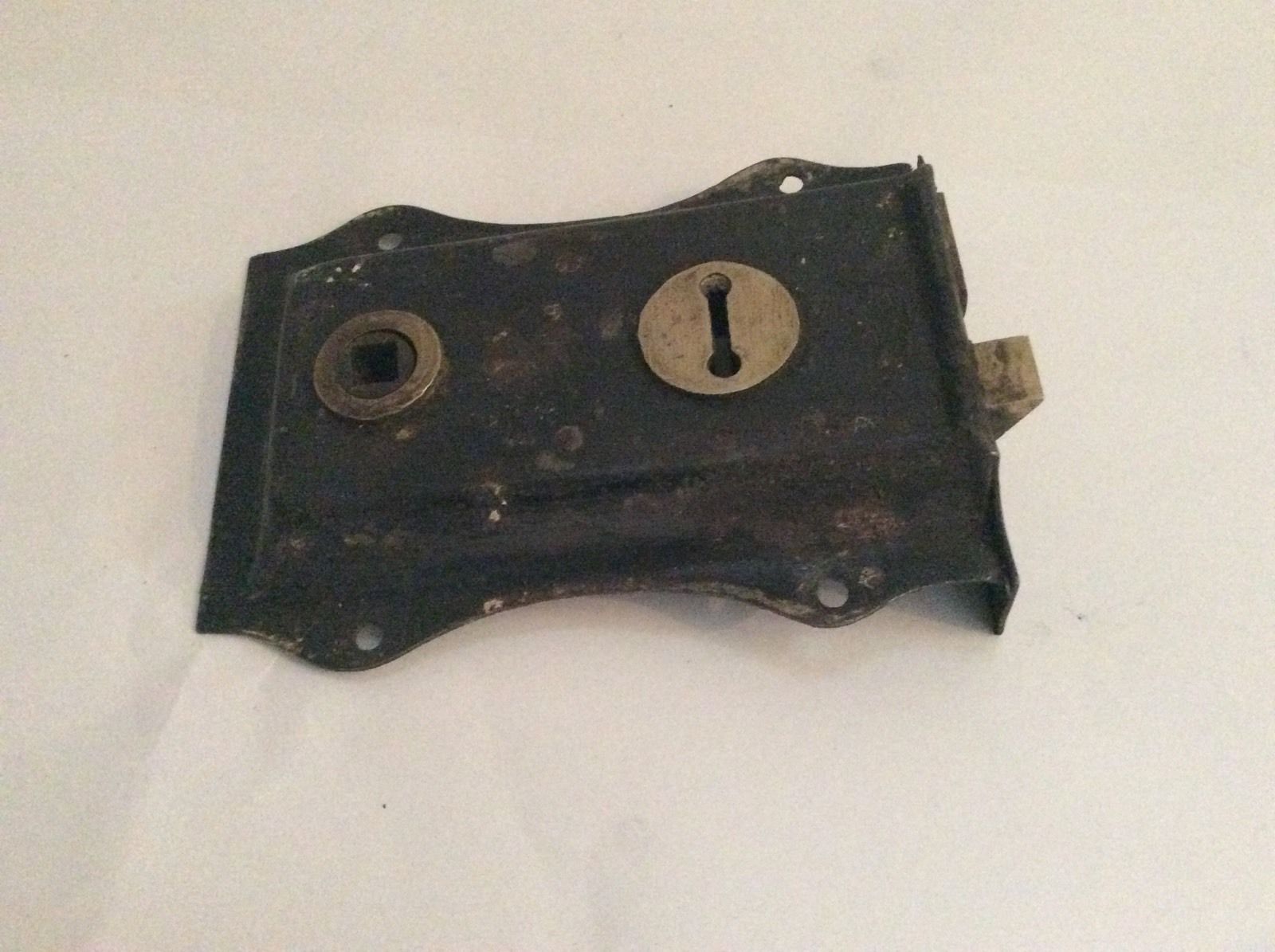 Old Vintage Metal,cast Iron And Brass Rim Door Lock