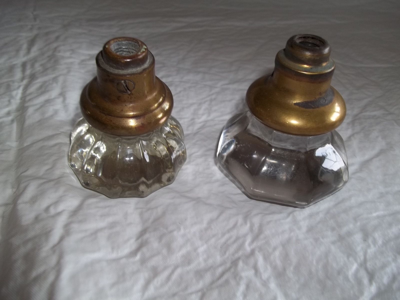 vintage brass and glass door knobs