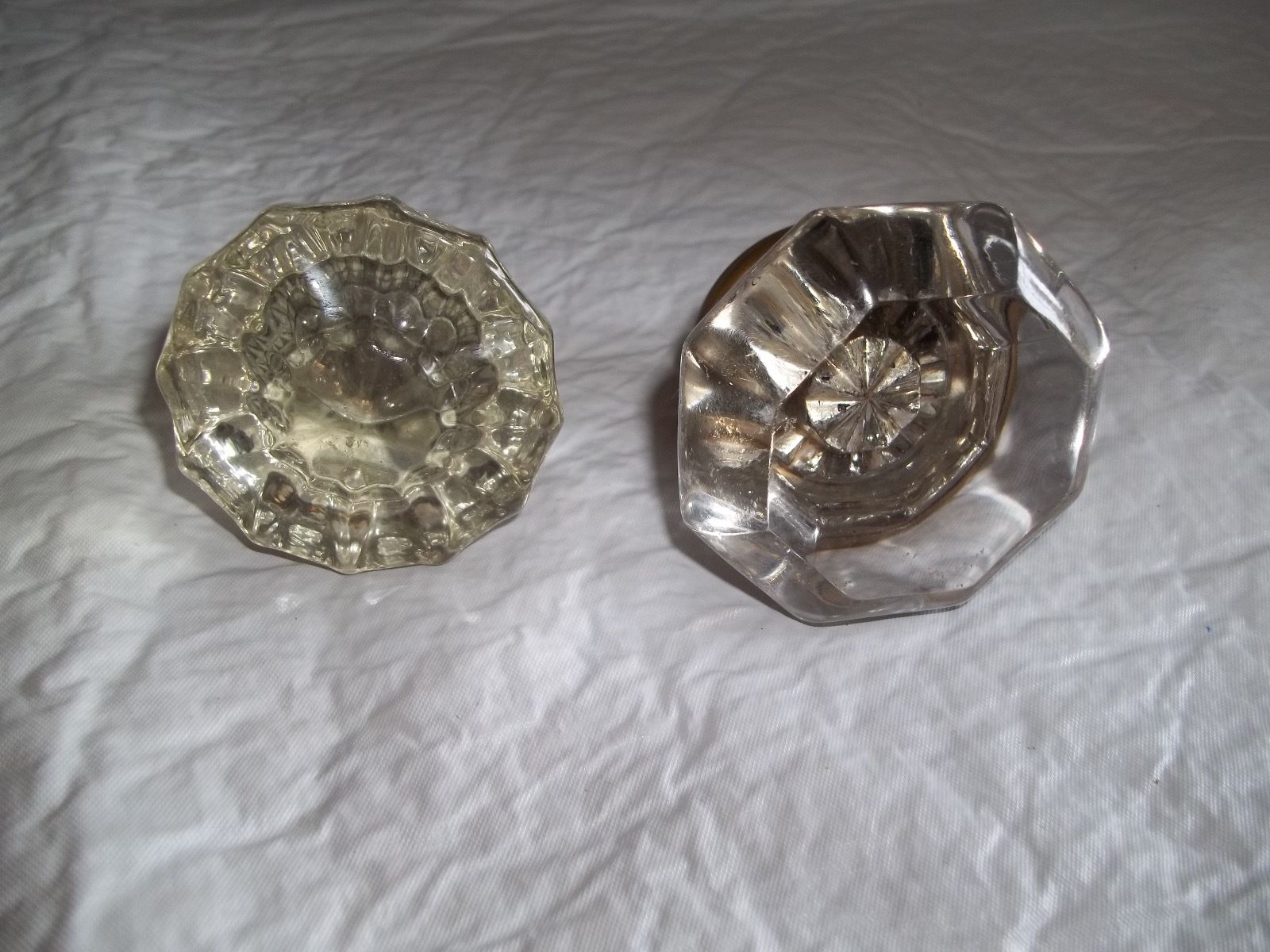 vintage brass and glass door knobs