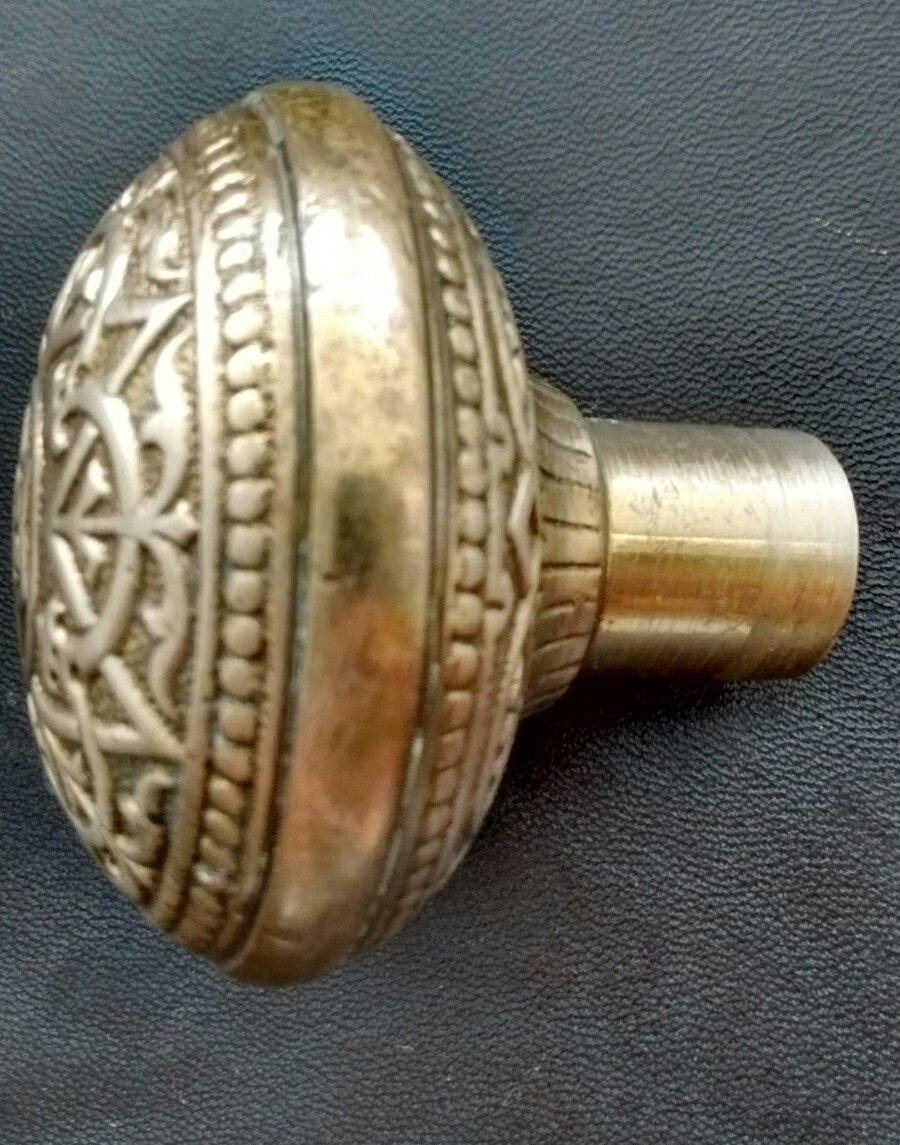 Antique Ornate Brass or Bronze Door Knob - Victorian Eastlake - Rare Design Star