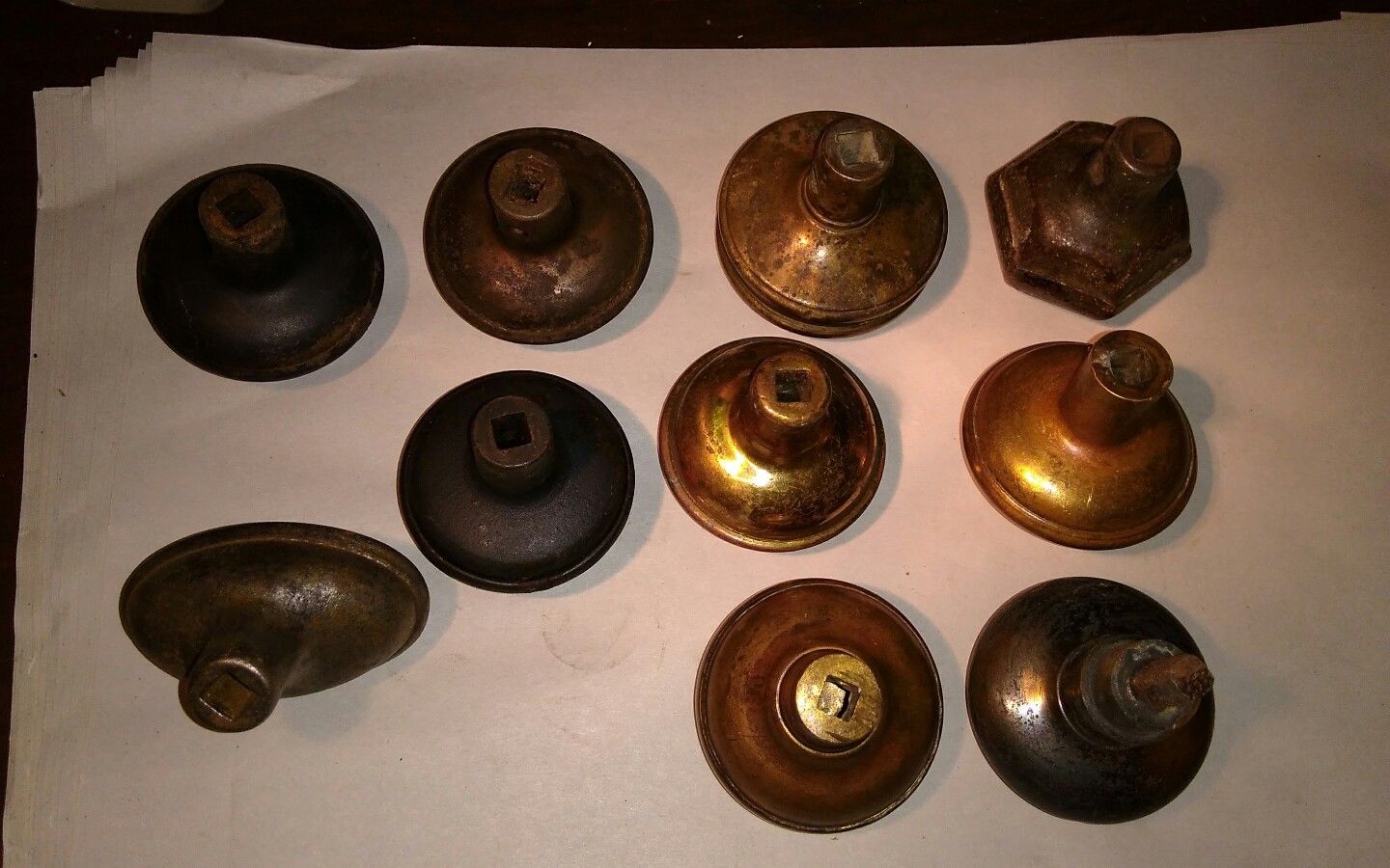 Lot of Ornate fancy Vtg steel & brass Victorian Door Knobs Antique