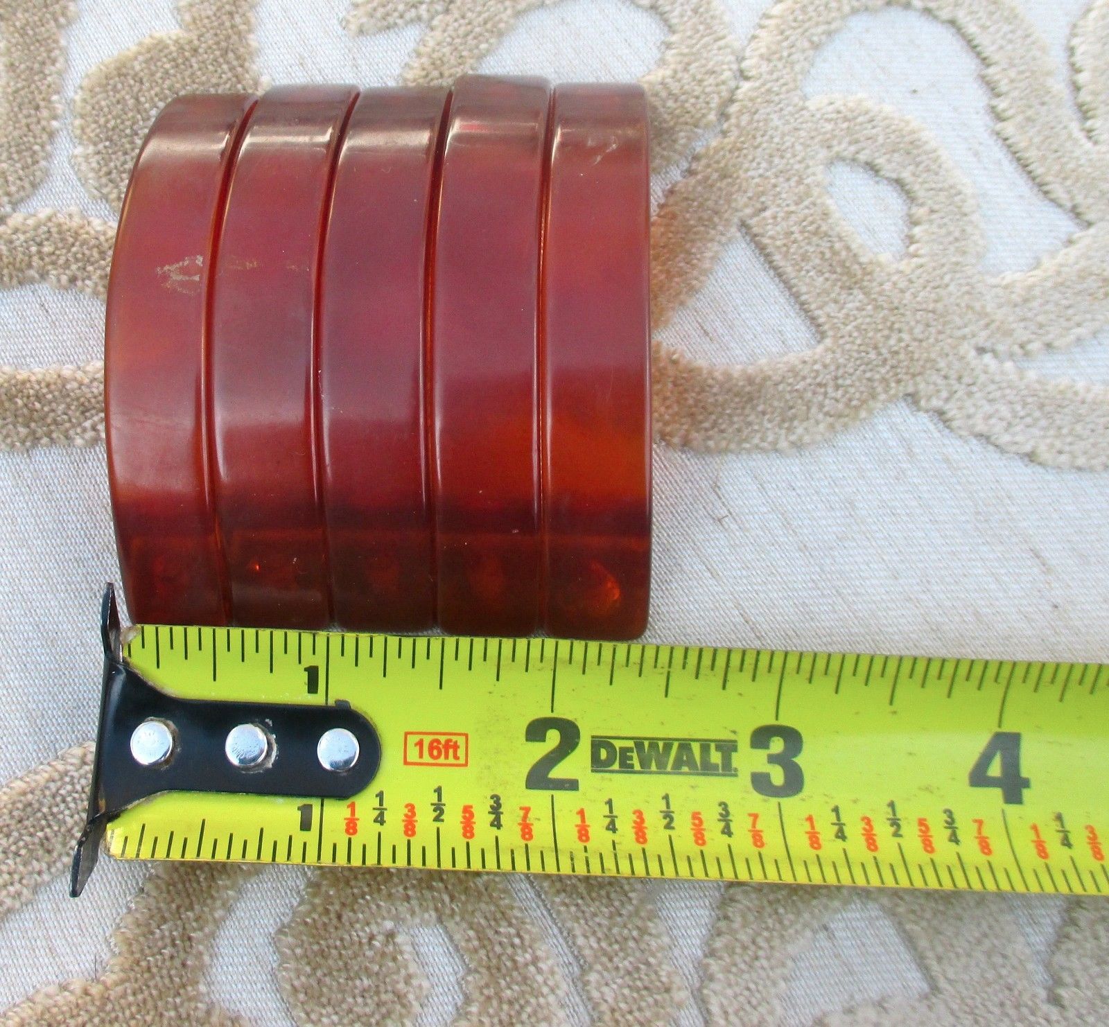 Set of 5 Vintage Amber Caramel Drawer Pulls Bakelite Cabinet Handles 3" Long