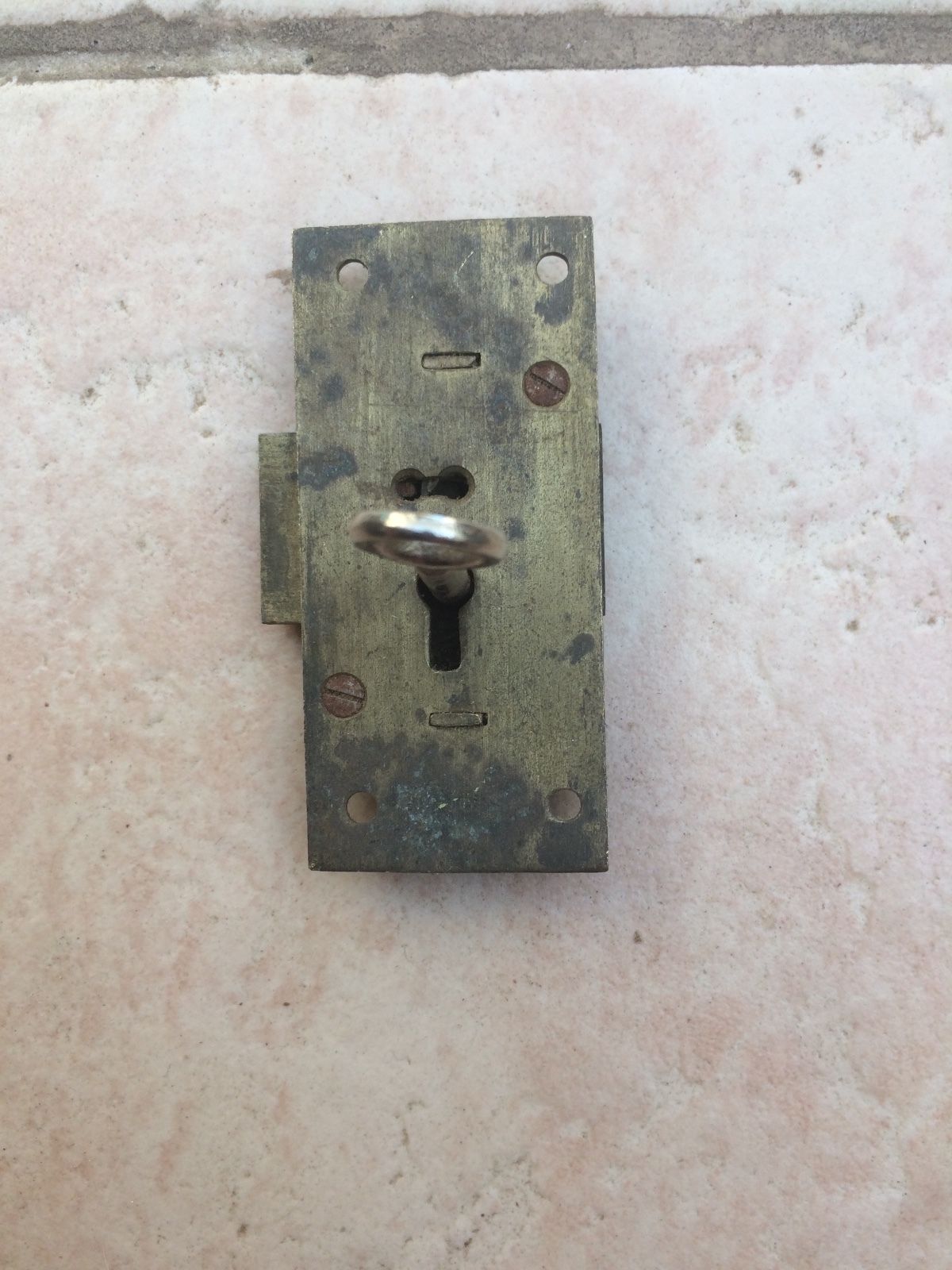 Antique Brass Cupboard Lock with Key