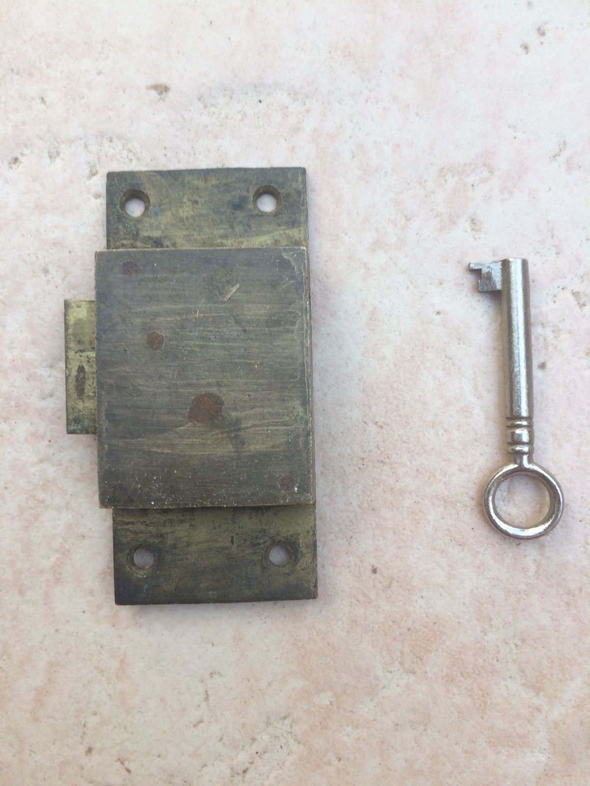 Antique Brass Cupboard Lock with Key