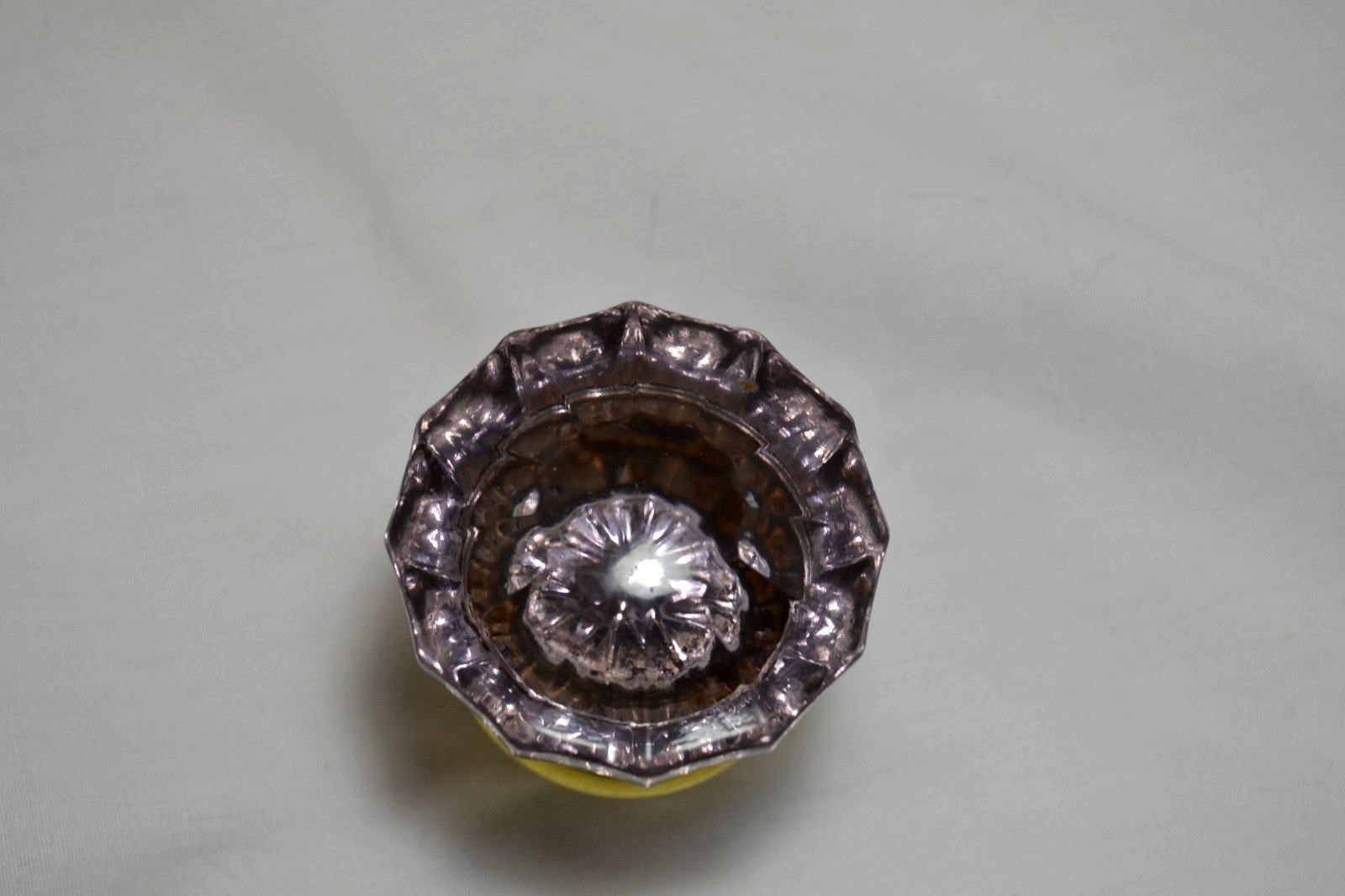 Antique Purple Amethyst Crystal Glass Door Knob Victorian 12 Sided Architectural