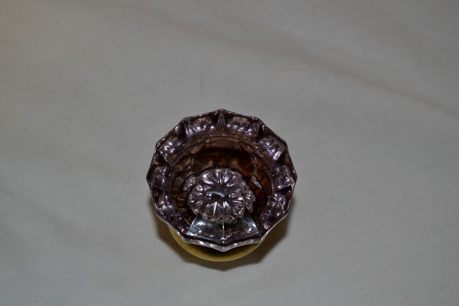 Antique Purple Amethyst Crystal Glass Door Knob Victorian 12 Sided Architectural