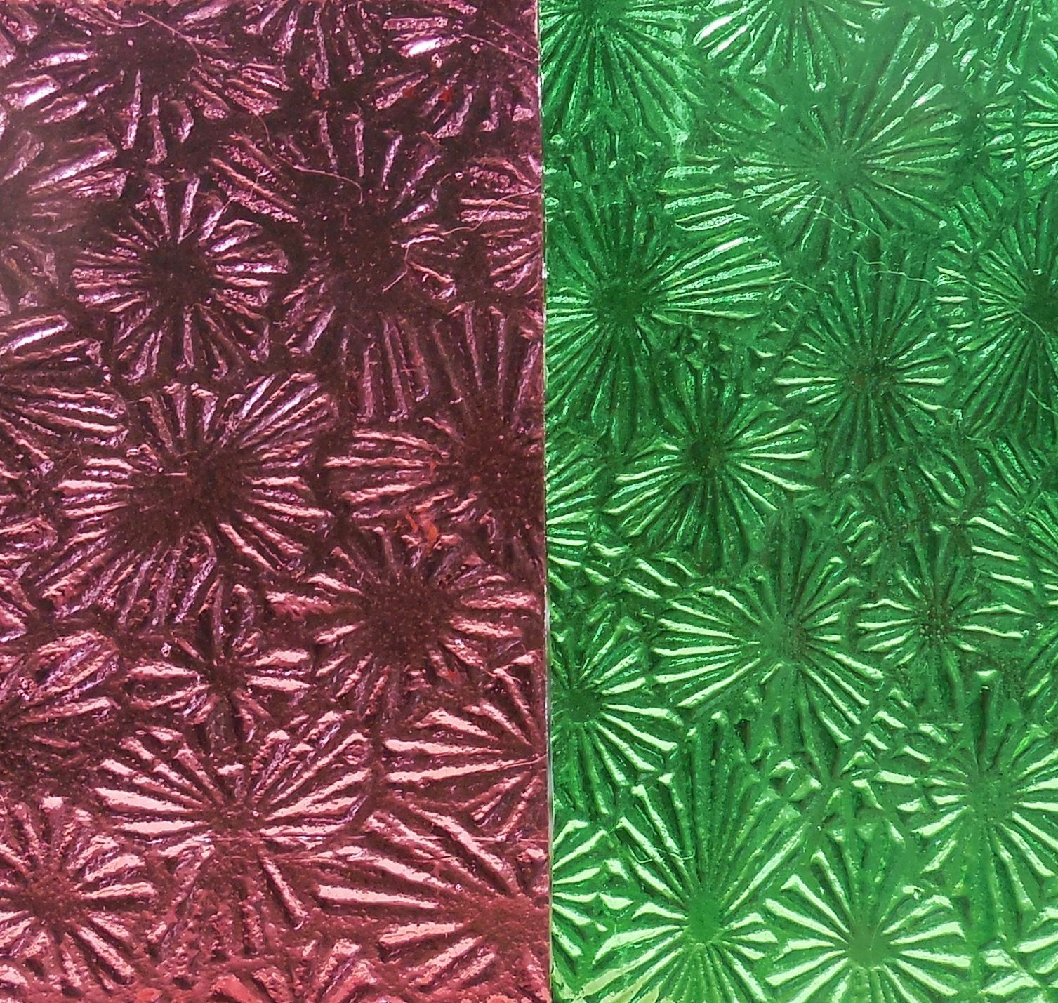3 Green and Purple Antique Vintage Patterned Glass Sheets Stained Door Window
