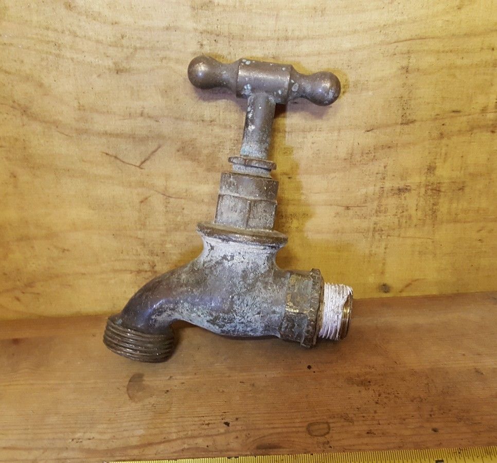 old vintage brass garden tap