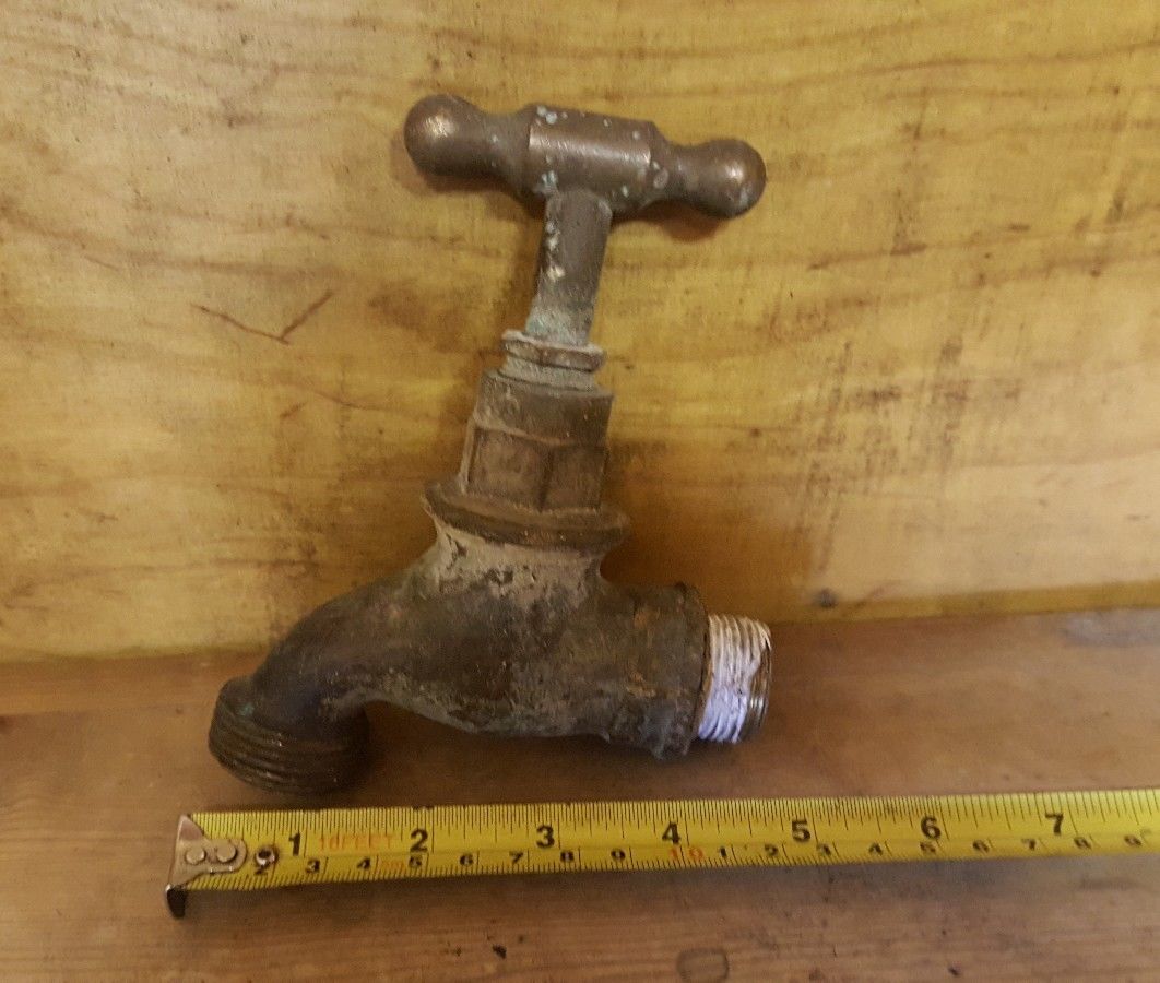 old vintage brass garden tap