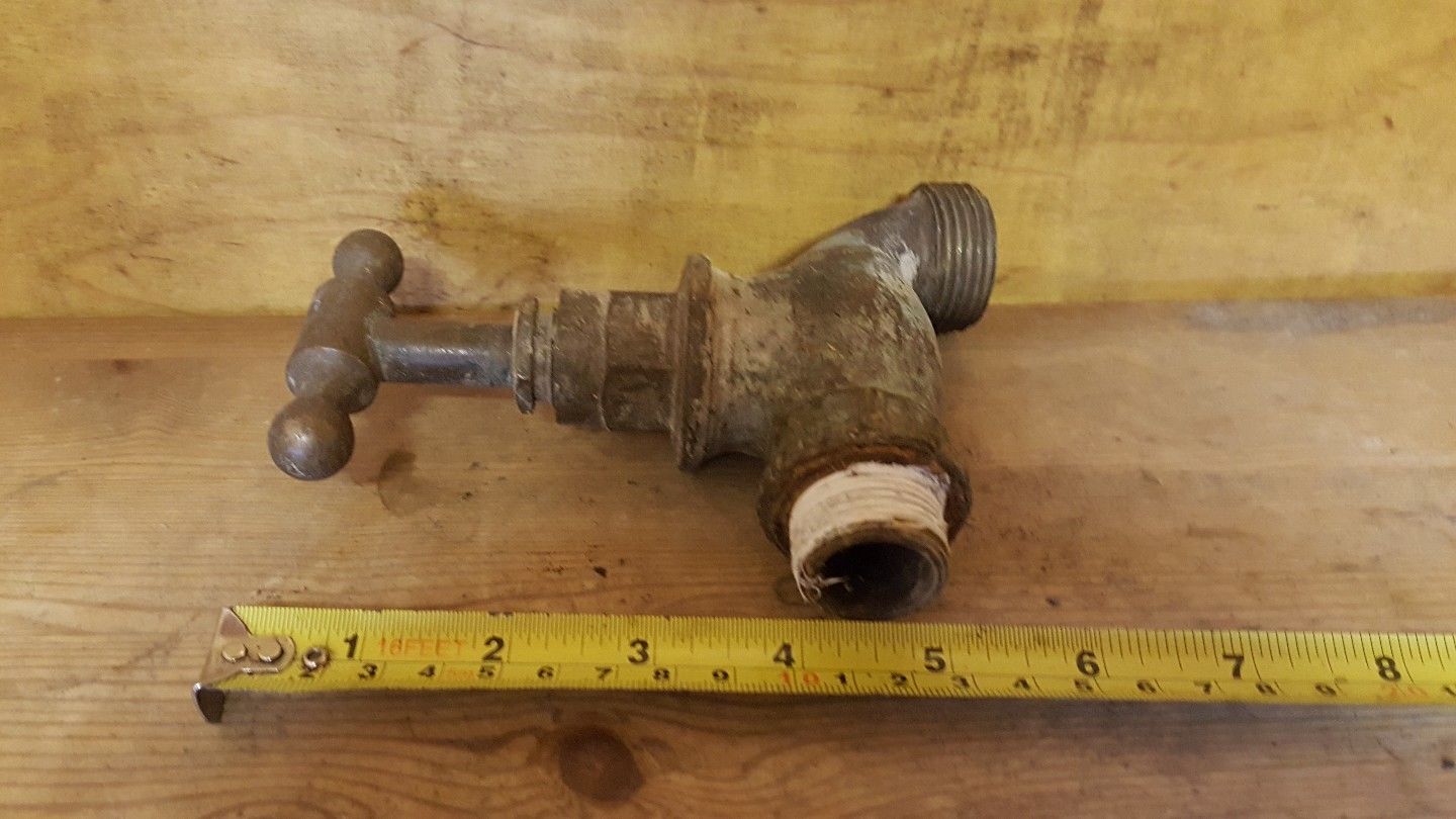 old vintage brass garden tap