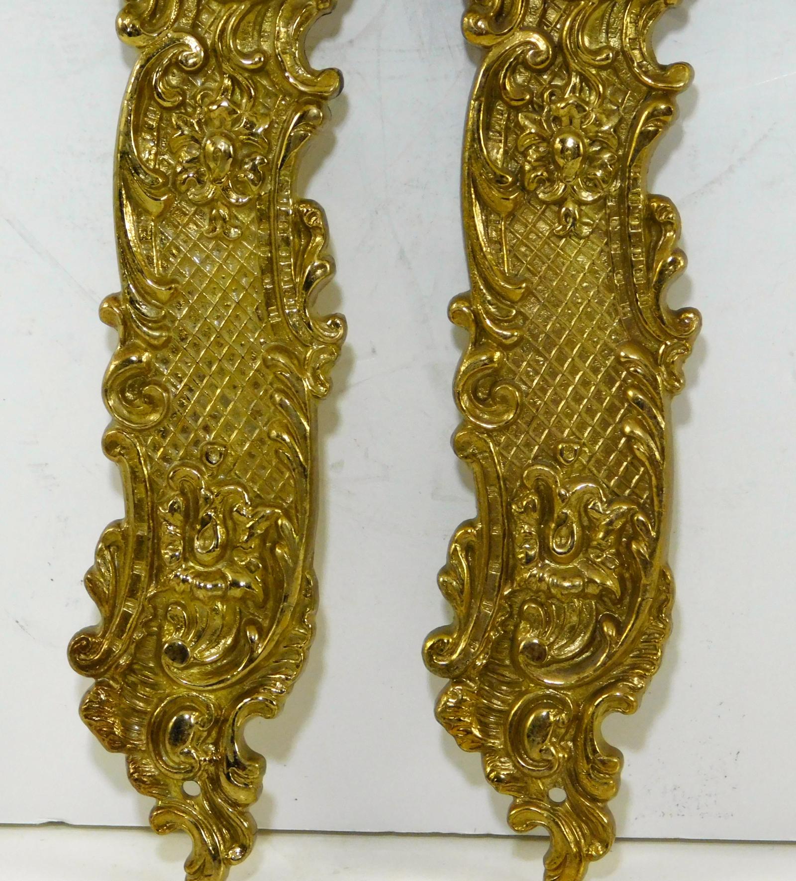 Vintage Art Deco Brass Door Plates for interior Knobs or Handle no Keyhole