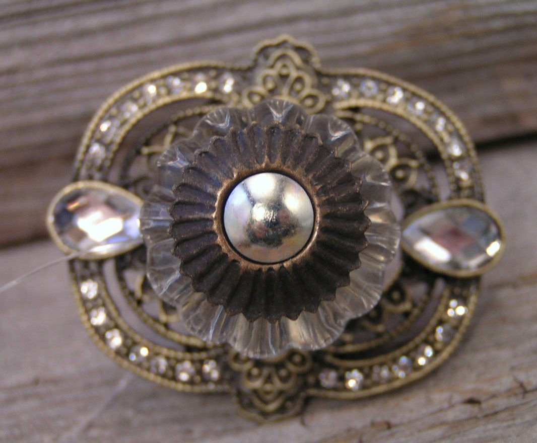 Classy Victorian Palace Glass Rhinestone Metal Drawer Cabinet  Pull knob handle