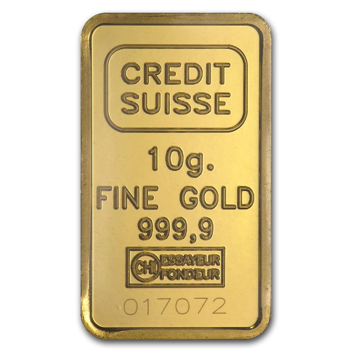 10 gram Gold Bar - Credit Suisse Statue of Liberty - SKU #45921