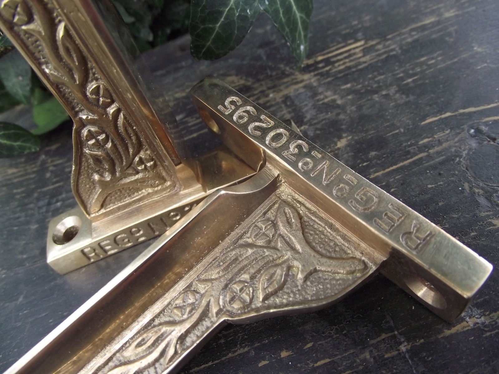 Vintage Style Brass Shelf Brackets, old antique style hook Book CD phone DVD