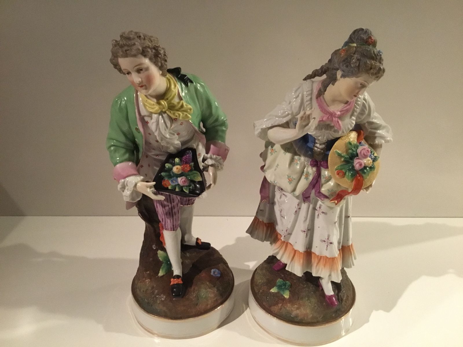 Giulio Richard of Milan Pair of Victorian Gentlman and Lady Figurines Statues jR