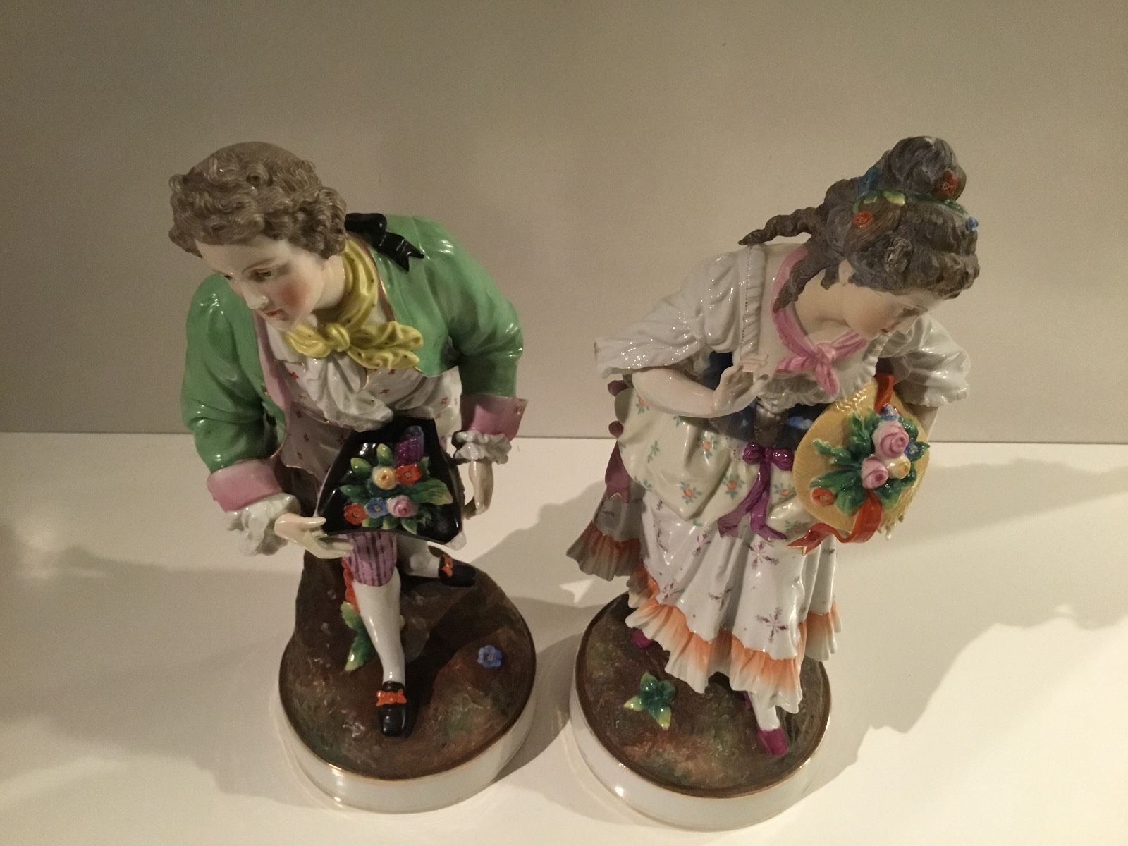 Giulio Richard of Milan Pair of Victorian Gentlman and Lady Figurines Statues jR