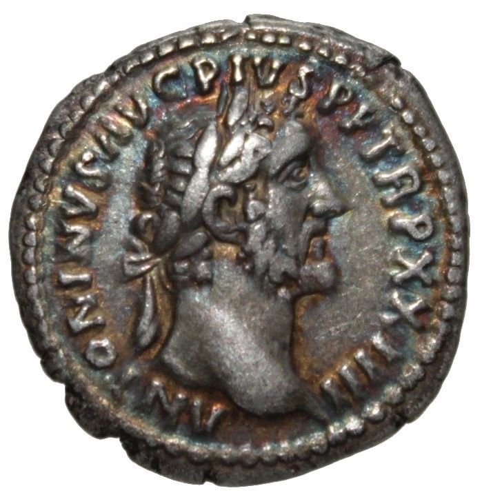 ANTONINUS PIUS, AD. 138-161. ROMAN SILVER DENARIUS.