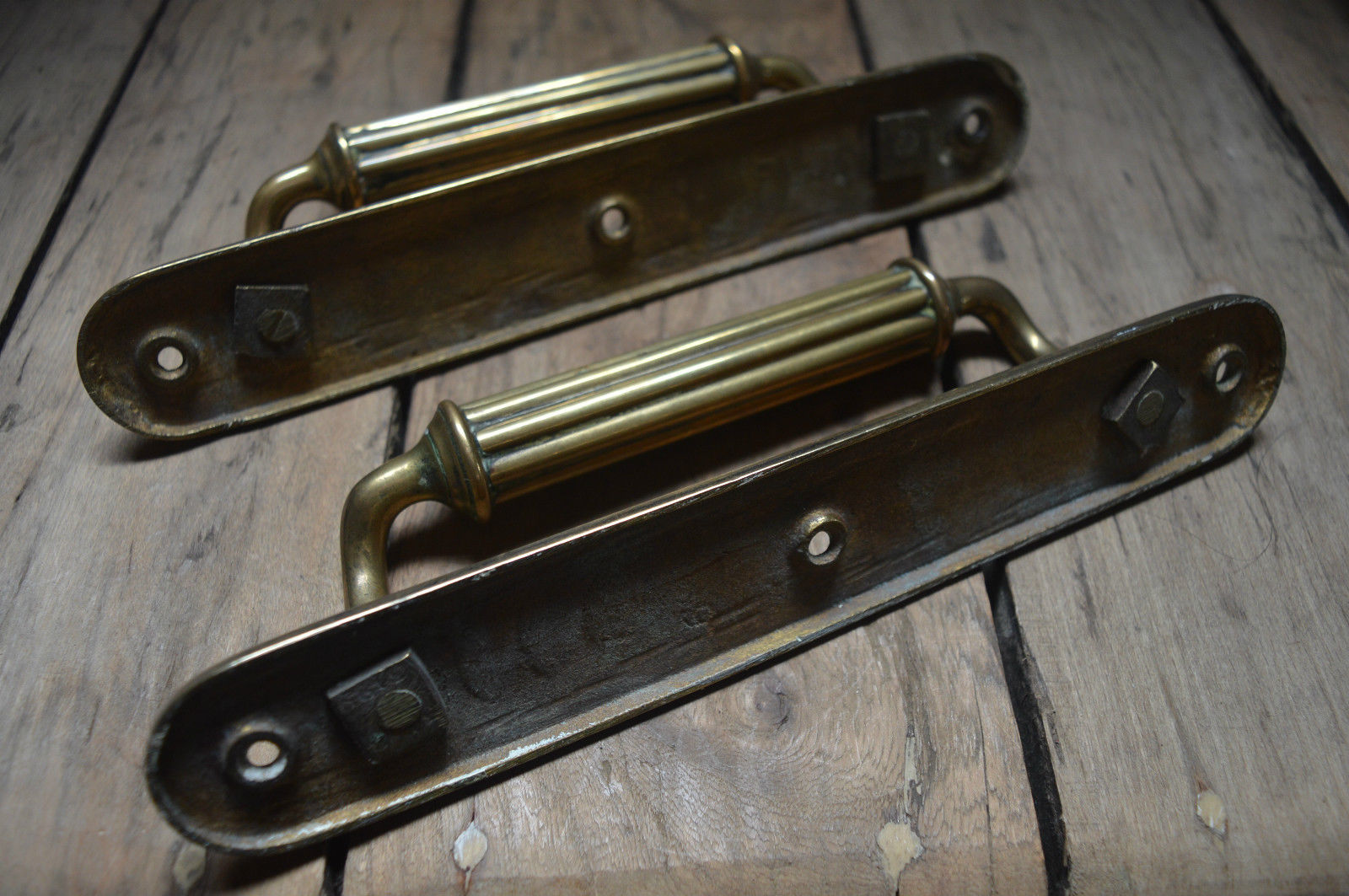 Vintage Victorian Brass Door Pulls Handles