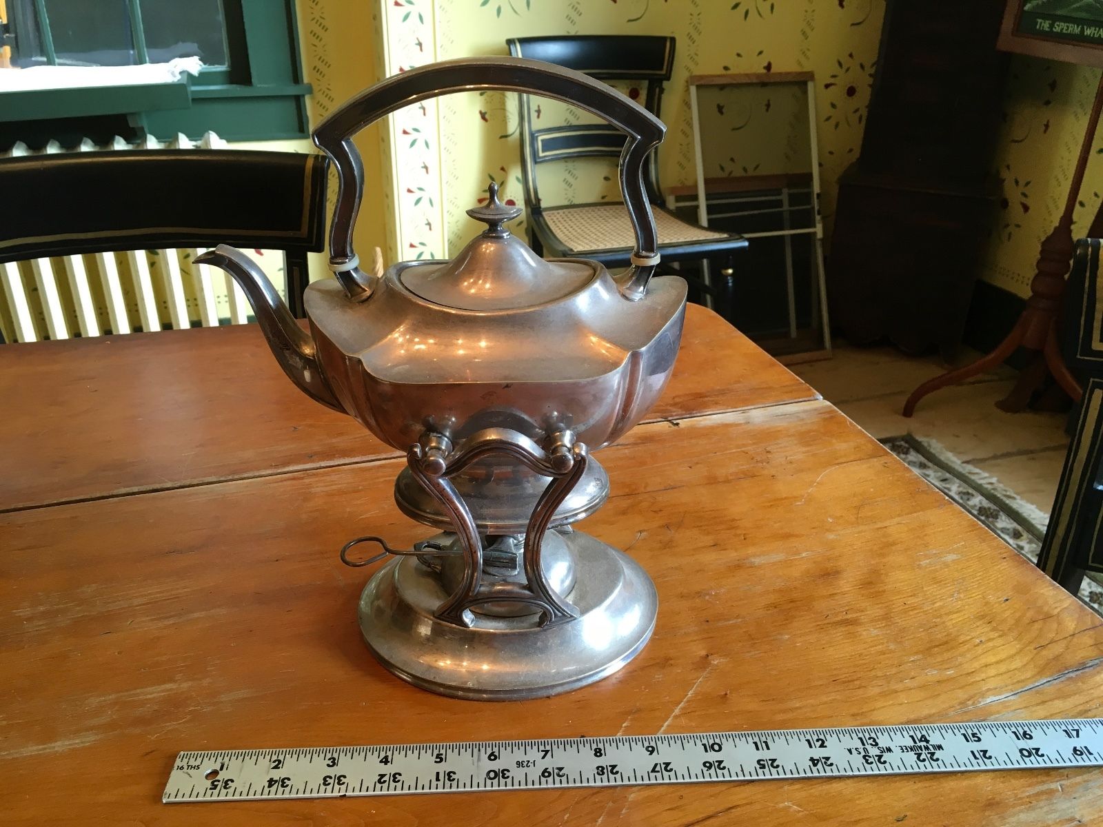 Reed and Barton Silver Plate Tea Pot & Warmer on Stand